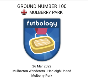 Futbology badge for completing 100 grounds