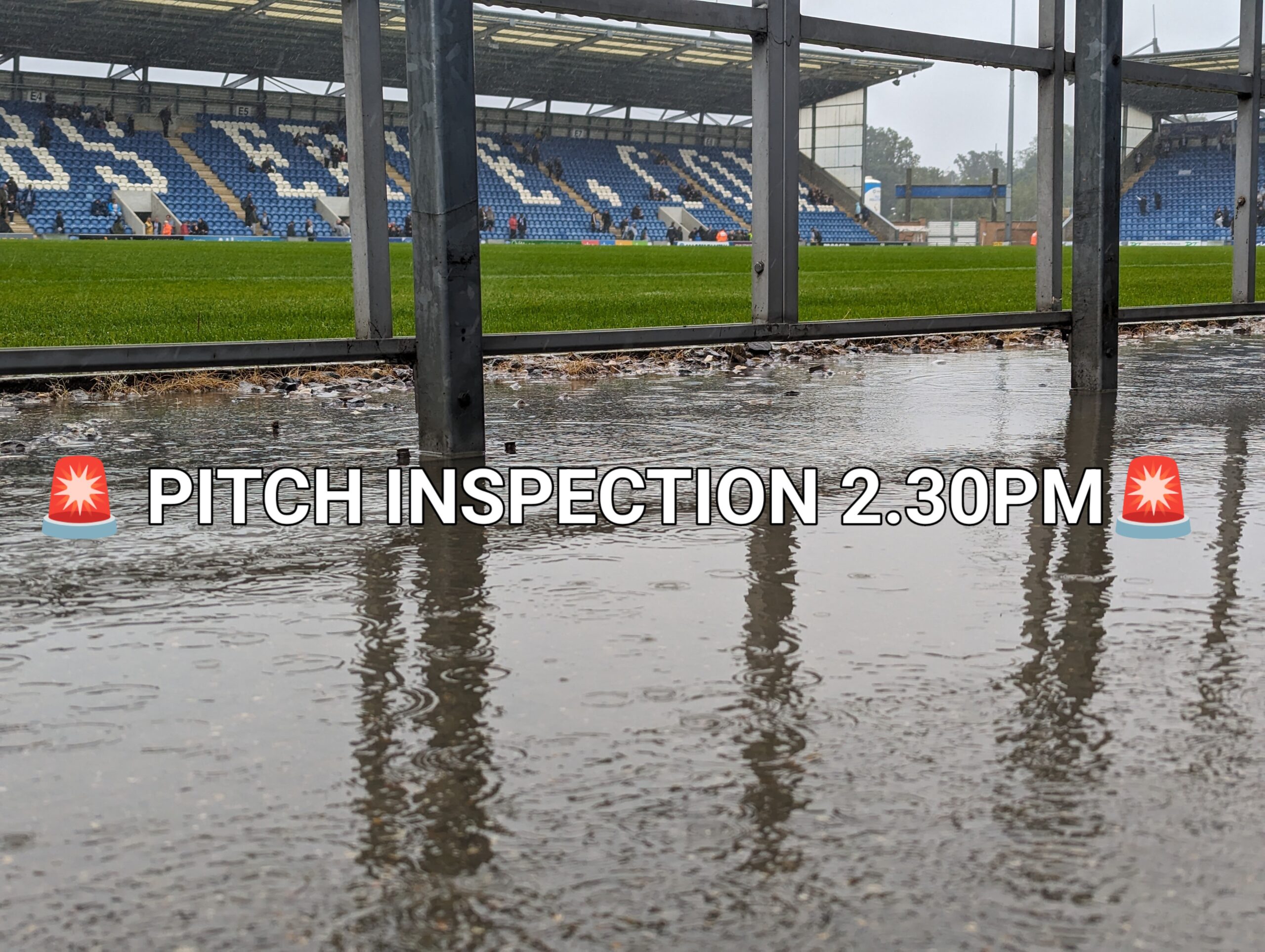 Colchester United Waterlogged pitch