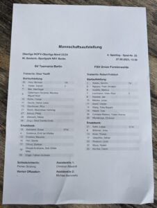 Tasmania Berlin Team Sheet